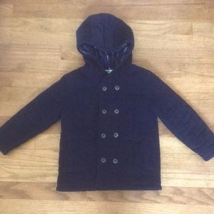 Navy mini corduroy button-up peacoat